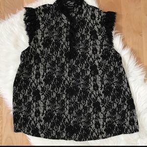 Whowhatwear lace trim tank